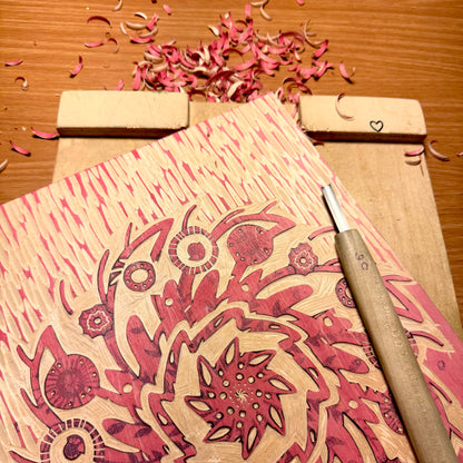 Infinite While It Lasts - woodblock print (14x18")