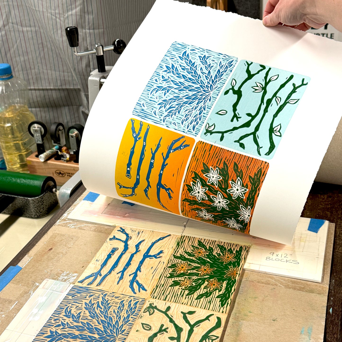 Beauty in the Breaking - woodblock print (14x18")