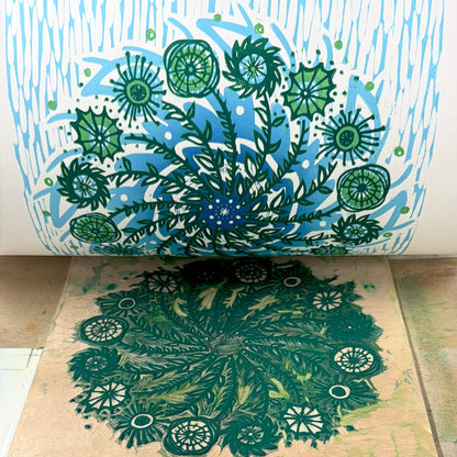 Infinite While It Lasts - woodblock print (14x18")