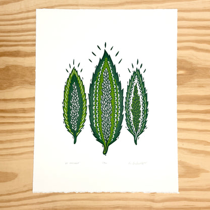 Be Present - woodblock print (14x18")