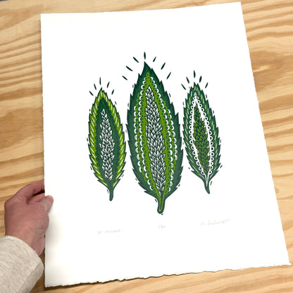 Be Present - woodblock print (14x18")