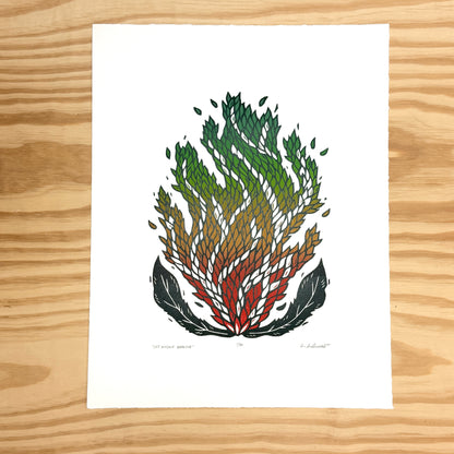 Let Myself Breathe - woodblock print (14x18")