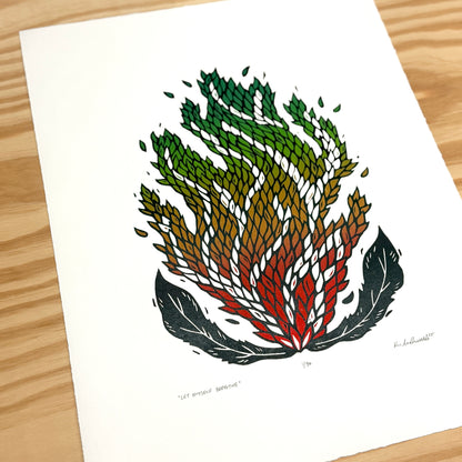 Let Myself Breathe - woodblock print (14x18")