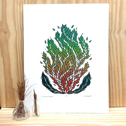 Let Myself Breathe - woodblock print (14x18")