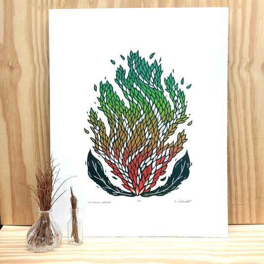 Let Myself Breathe - woodblock print (14x18")