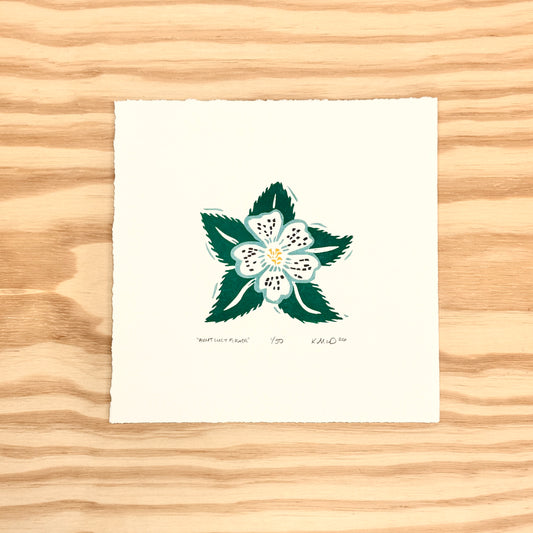Aunt Lucy Flower - woodblock print (8x8")