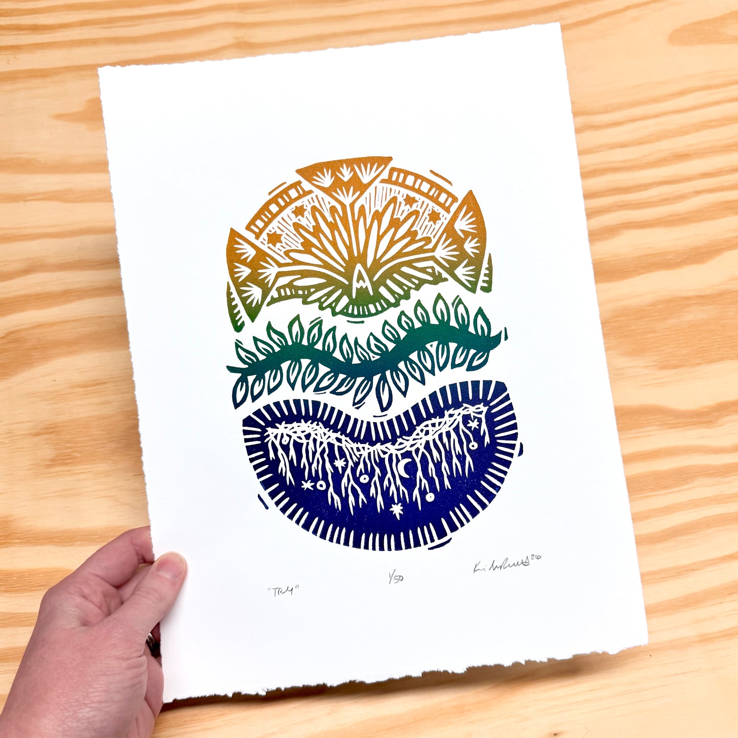 Try FRAMED - woodblock print (11x14")