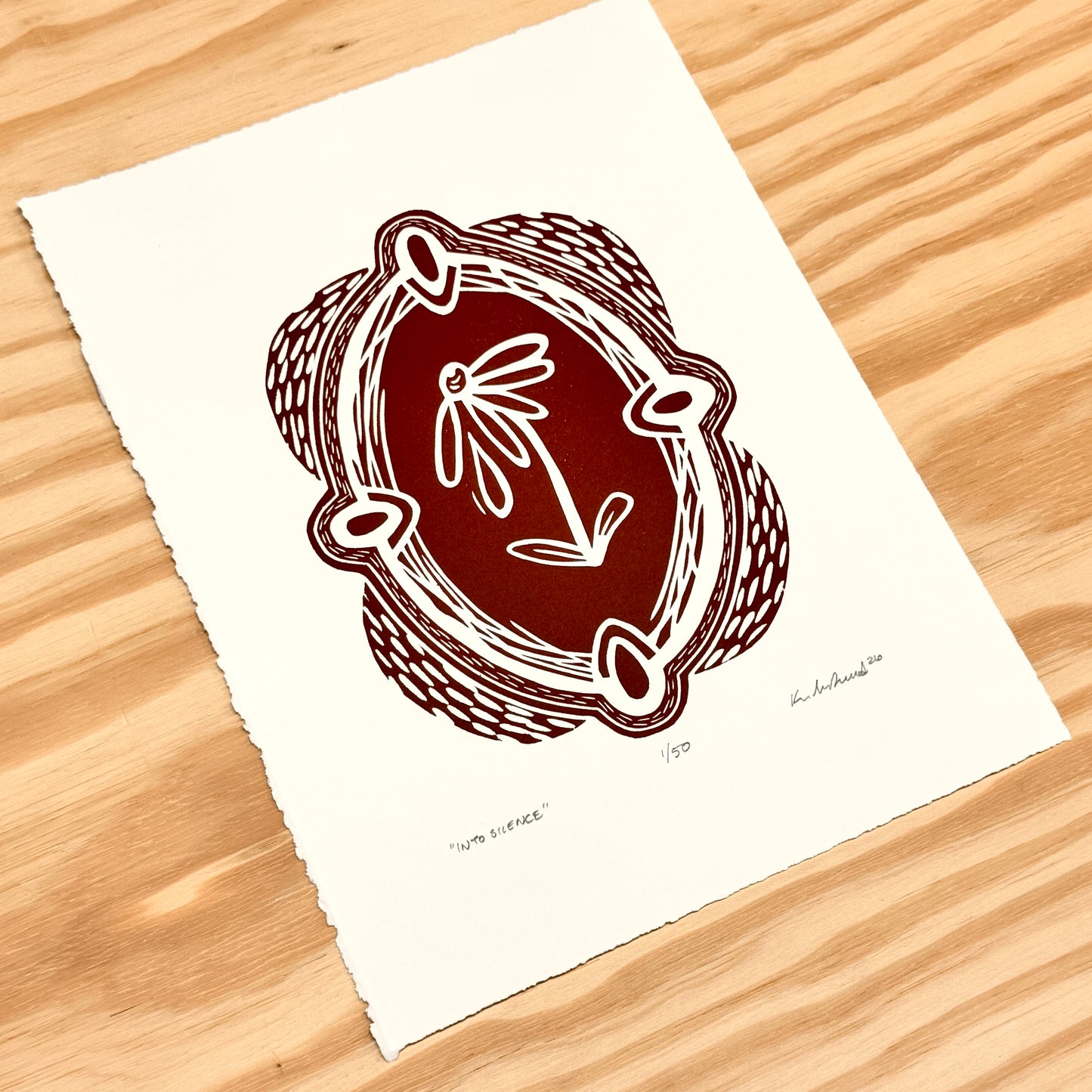 Into Silence - woodblock print (9x12")