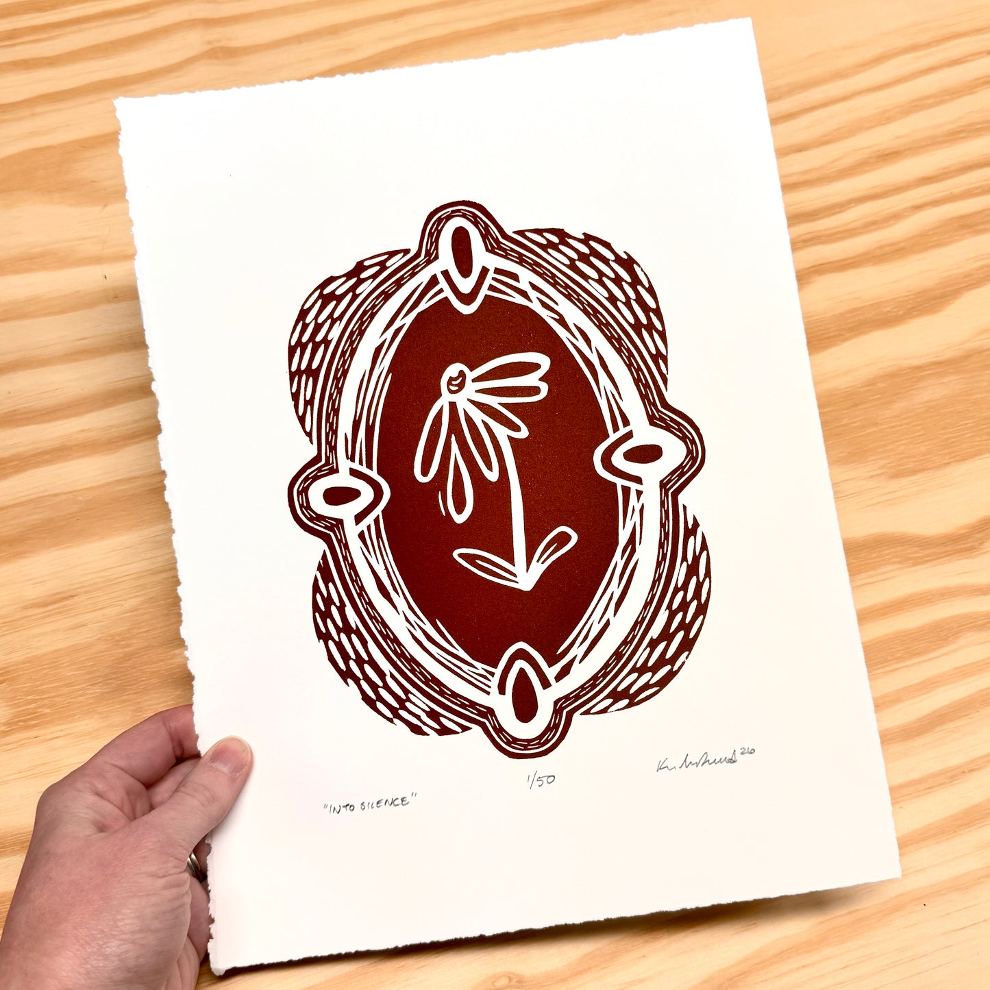 Into Silence FRAMED - woodblock print (11x14")