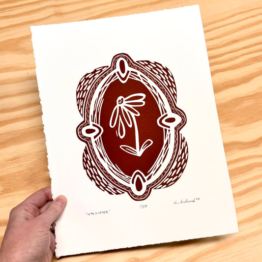 Into Silence - woodblock print (9x12")