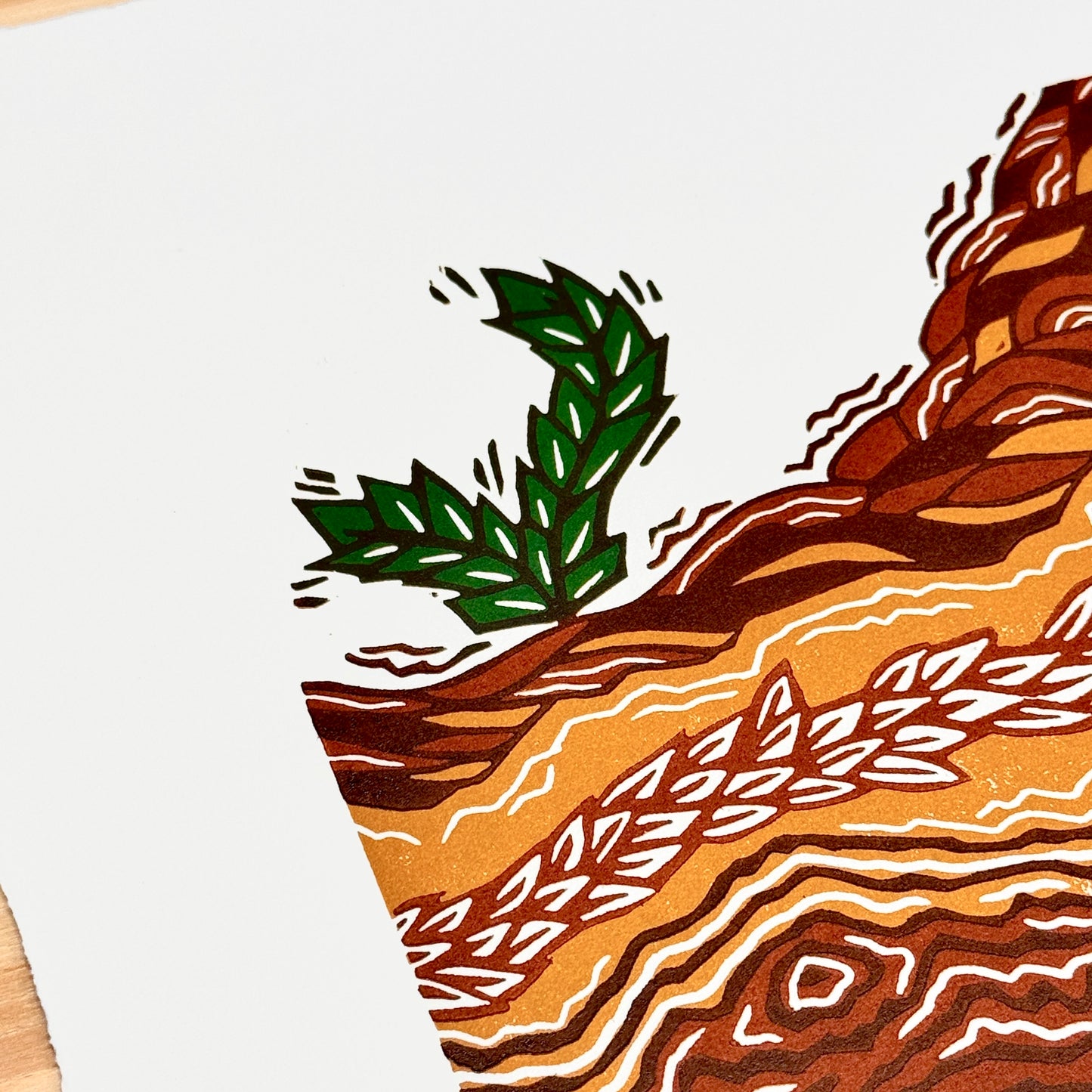 Feel the Balance in the Soil FRAMED - woodblock print (11x14")