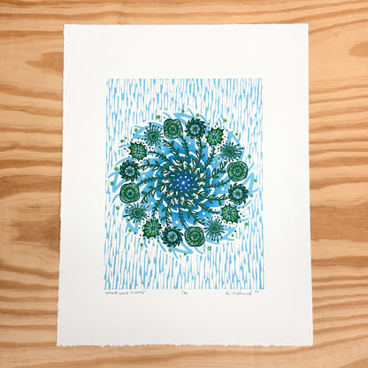 Infinite While It Lasts - woodblock print (14x18")