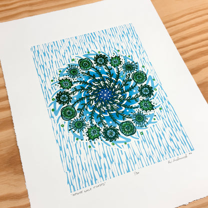 Infinite While It Lasts - woodblock print (14x18")