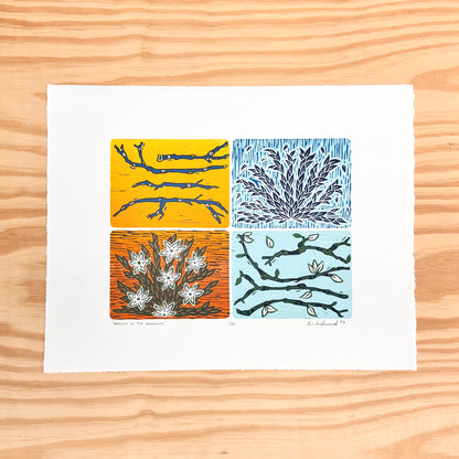 Beauty in the Breaking - woodblock print (14x18")