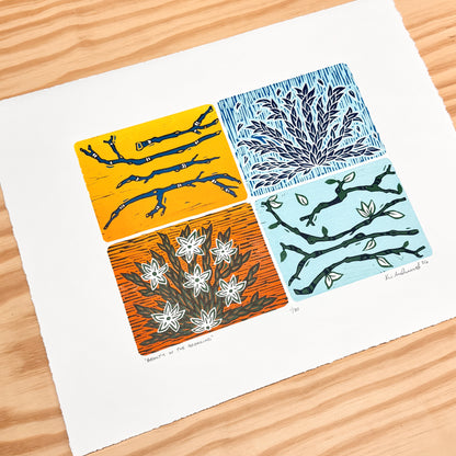 Beauty in the Breaking - woodblock print (14x18")