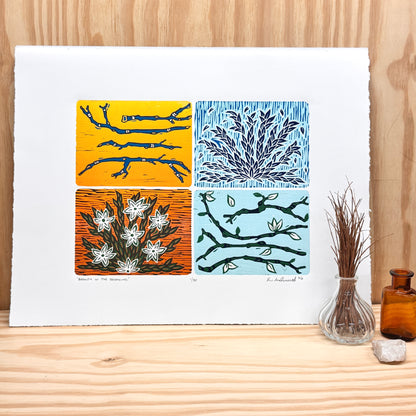 Beauty in the Breaking - woodblock print (14x18")