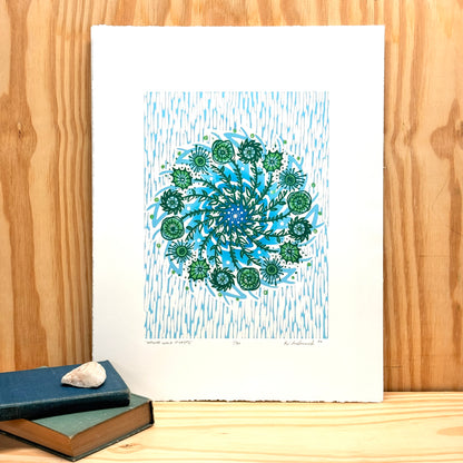 Infinite While It Lasts - woodblock print (14x18")