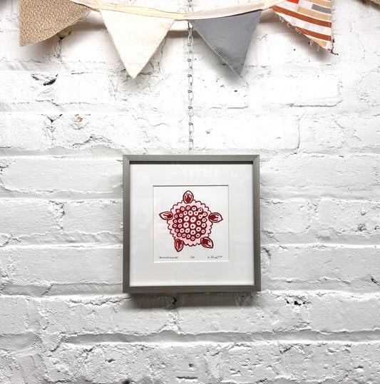 Quinine Flower FRAMED - woodblock print (8x8")