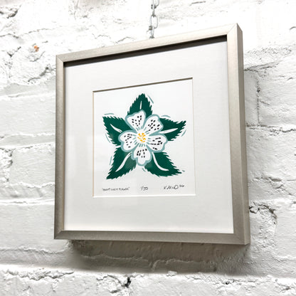 Aunt Lucy Flower FRAMED - woodblock print (8x8")