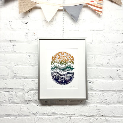 Try FRAMED - woodblock print (11x14")