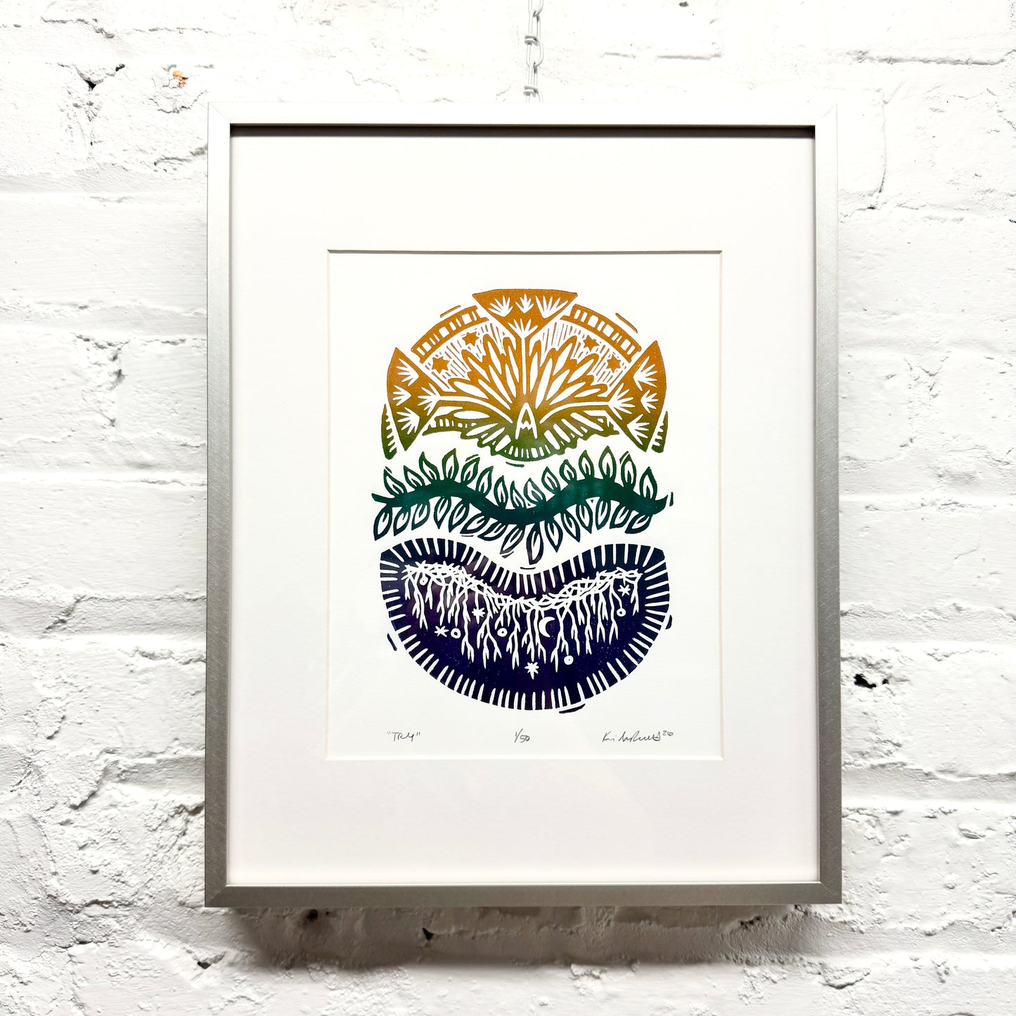 Try FRAMED - woodblock print (11x14")