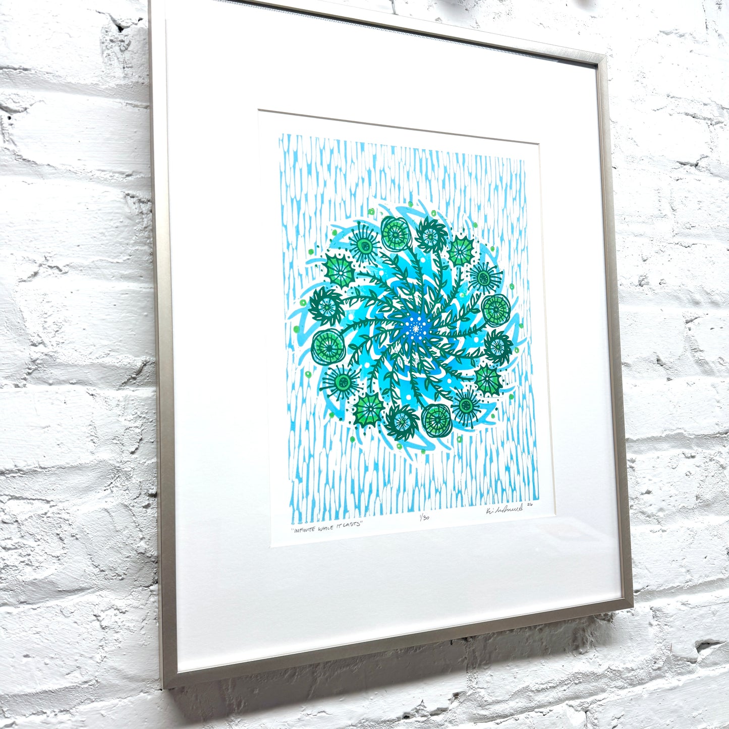 Infinite While It Lasts FRAMED - woodblock print (16x20")