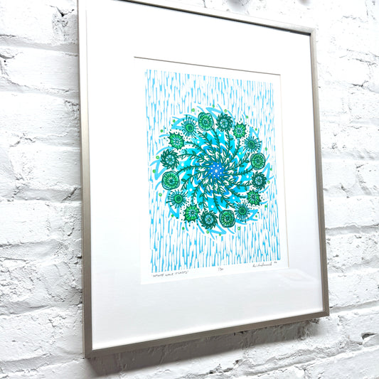 Infinite While It Lasts FRAMED - woodblock print (16x20")