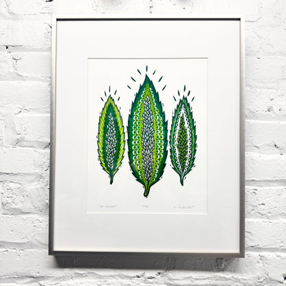 Be Present FRAMED - woodblock print (16x20