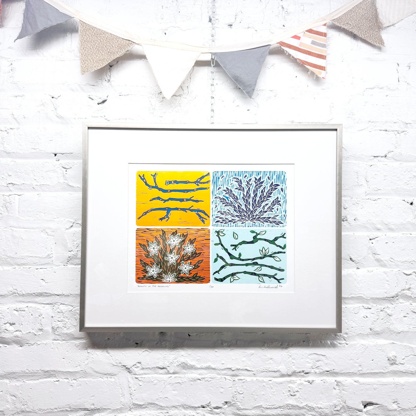 Beauty in the Breaking FRAMED - woodblock print (16x20")