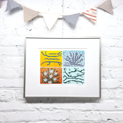 Beauty in the Breaking FRAMED - woodblock print (16x20")