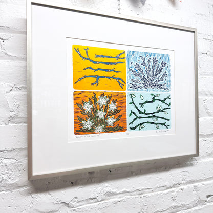 Beauty in the Breaking FRAMED - woodblock print (16x20")