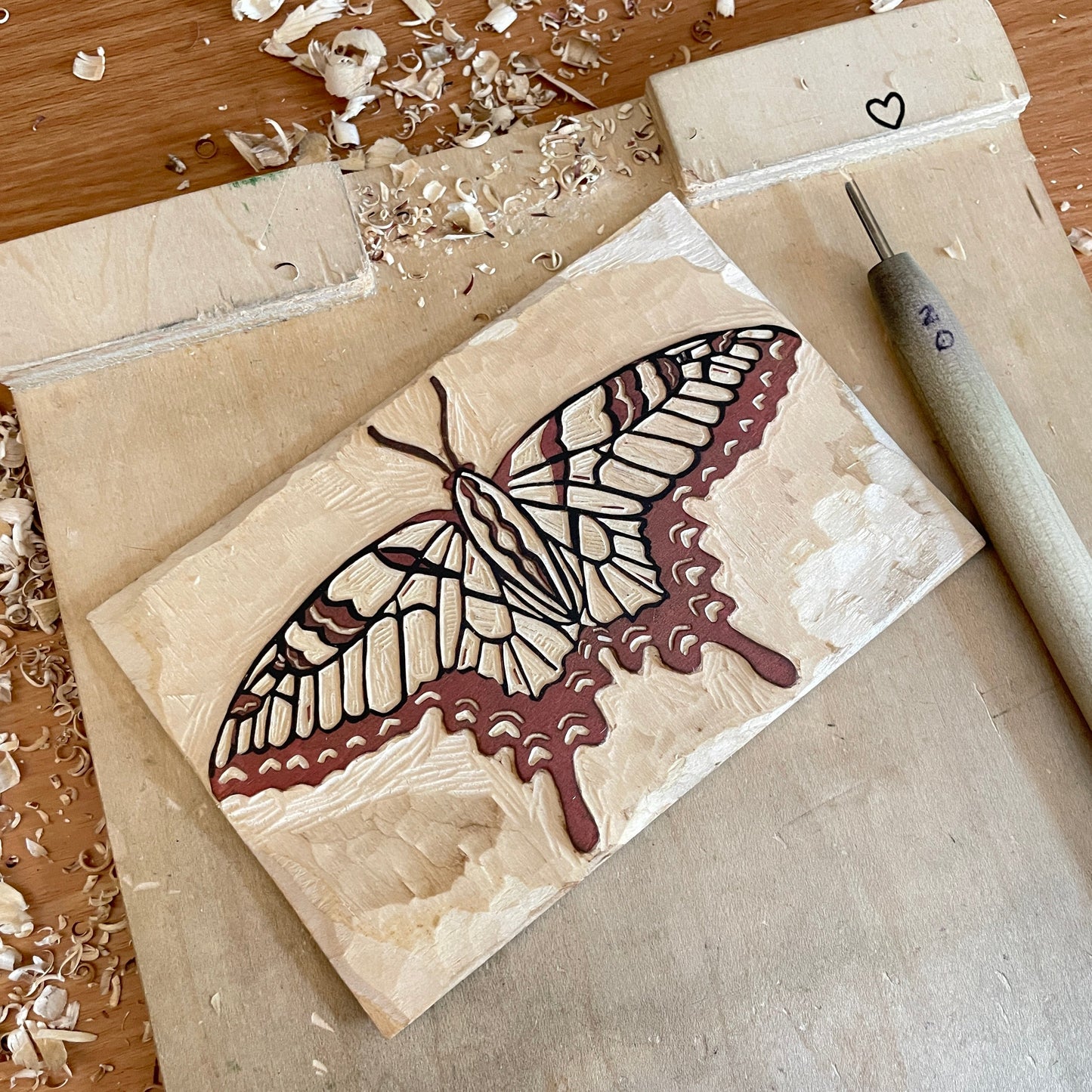 The Special One Butterfly FRAMED - woodblock print (11x14")