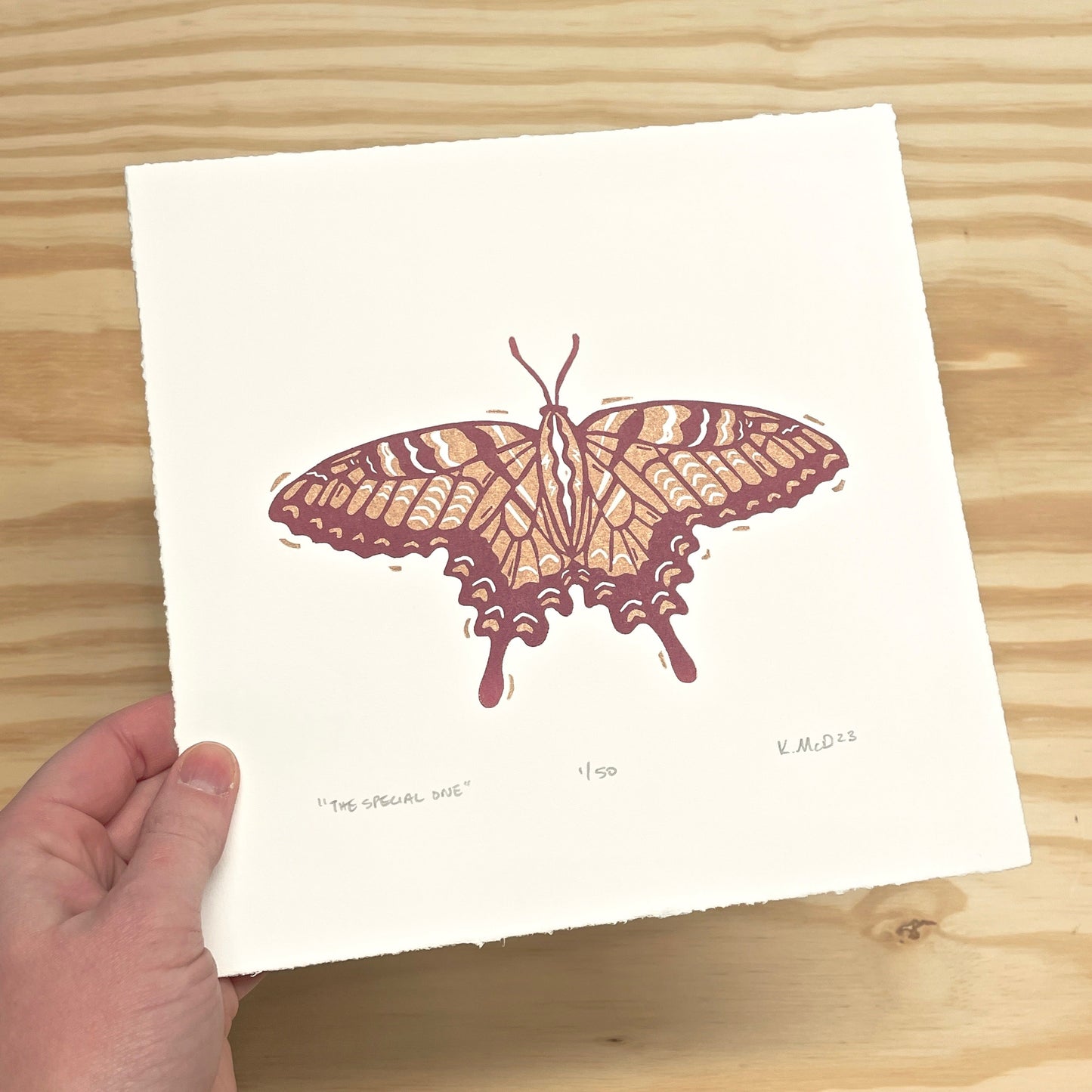 The Special One Butterfly FRAMED - woodblock print (11x14")