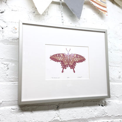The Special One Butterfly FRAMED - woodblock print (11x14")
