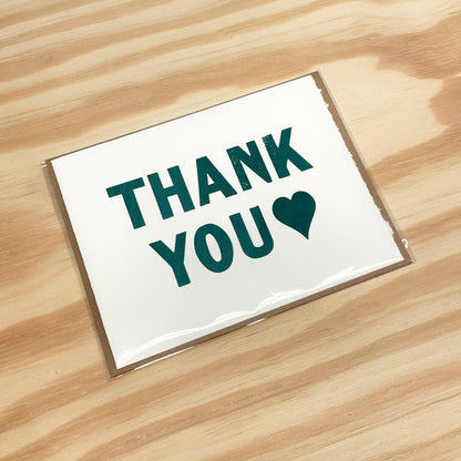 Thank You Heart - single card - wood type letterpress printed