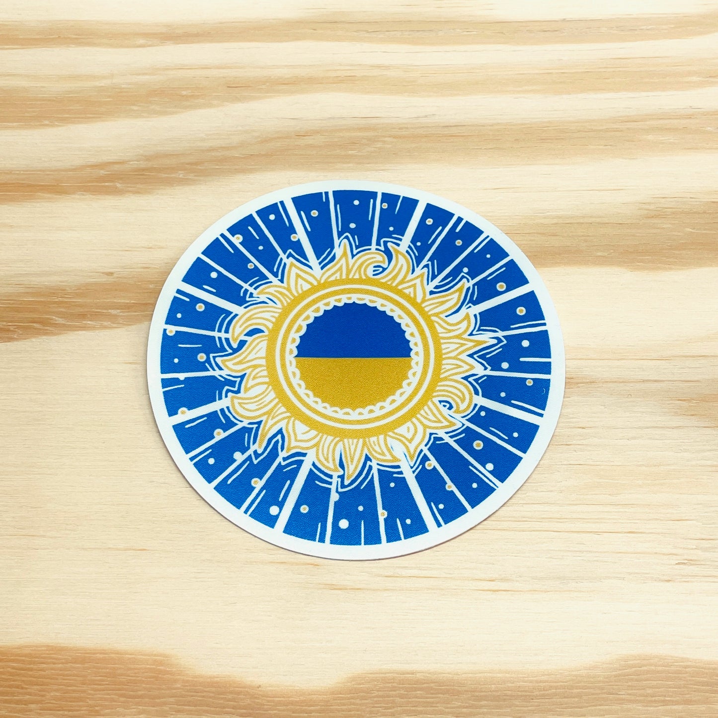 You Are the Yellow Sun in the Blue Sky - 3.5" Circle Vinyl Sticker for Brovary, Ukraine