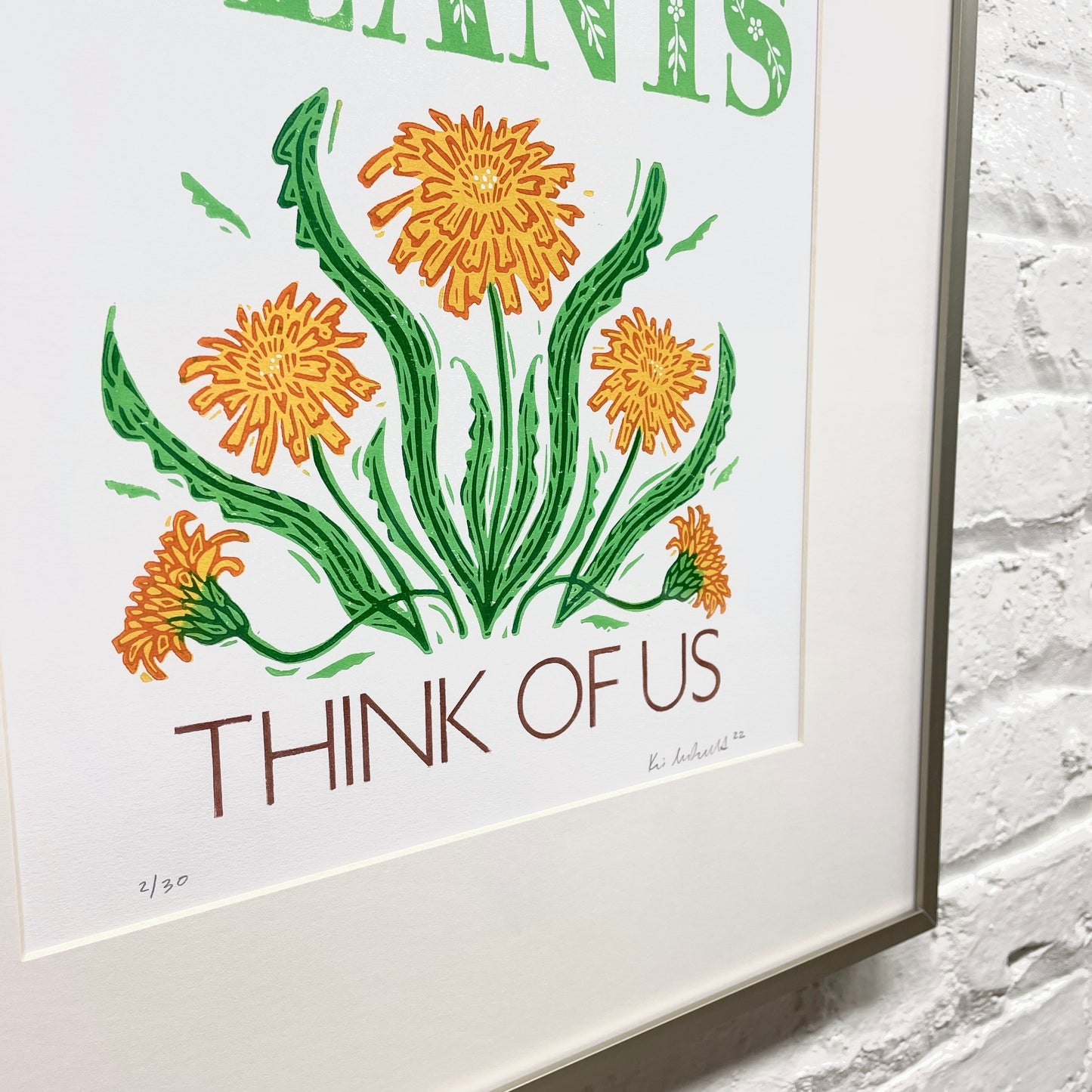 I Wonder What the Plants Think of Us FRAMED - woodblock and letterpress print (16x20")