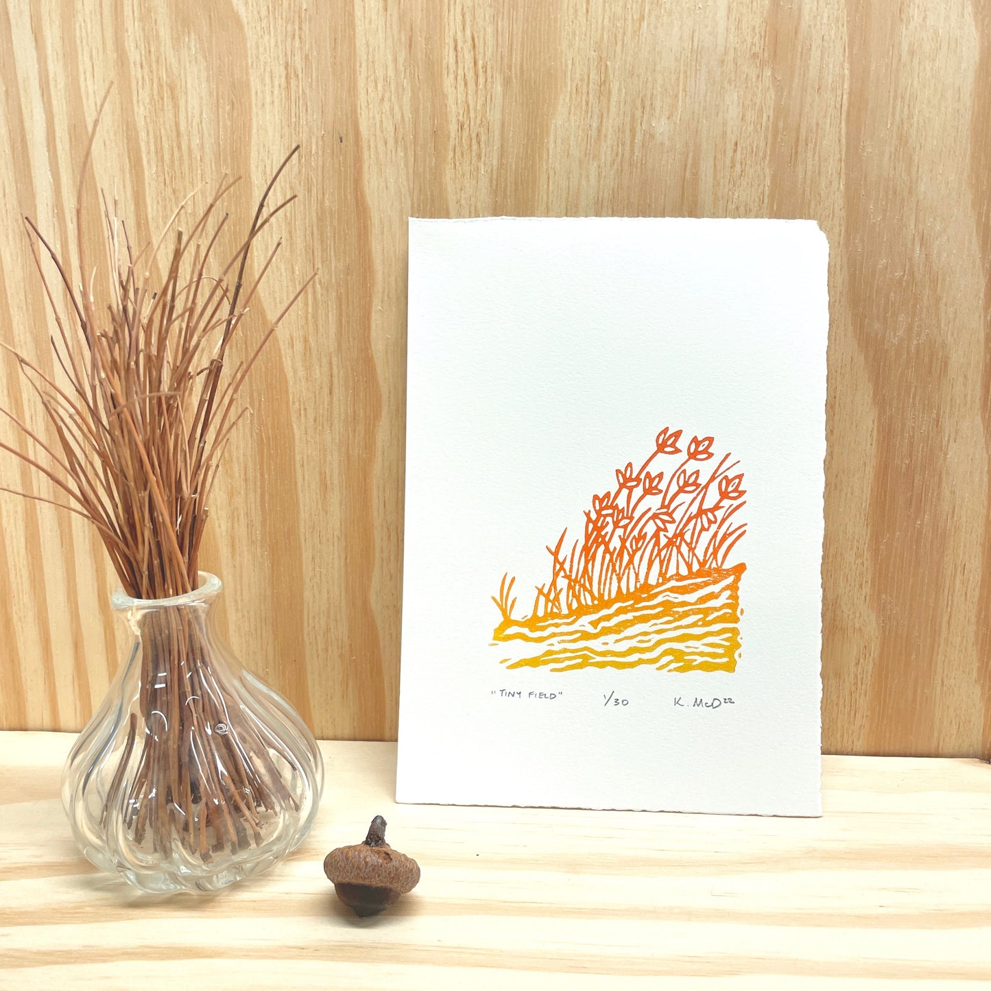 Tiny Field - woodblock print (5x7")