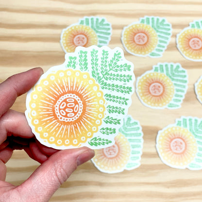 Yellow Flower Sticker - 2.75" Vinyl Sticker