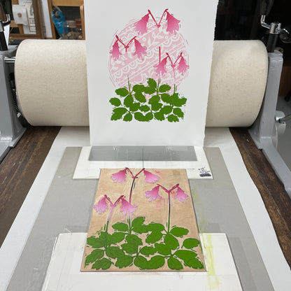 Linnea Flower FRAMED - woodblock print (11x14")