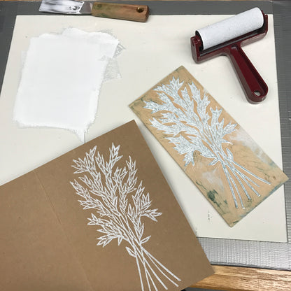 White Wheat - woodblock printed sketchbook journal (6x9")