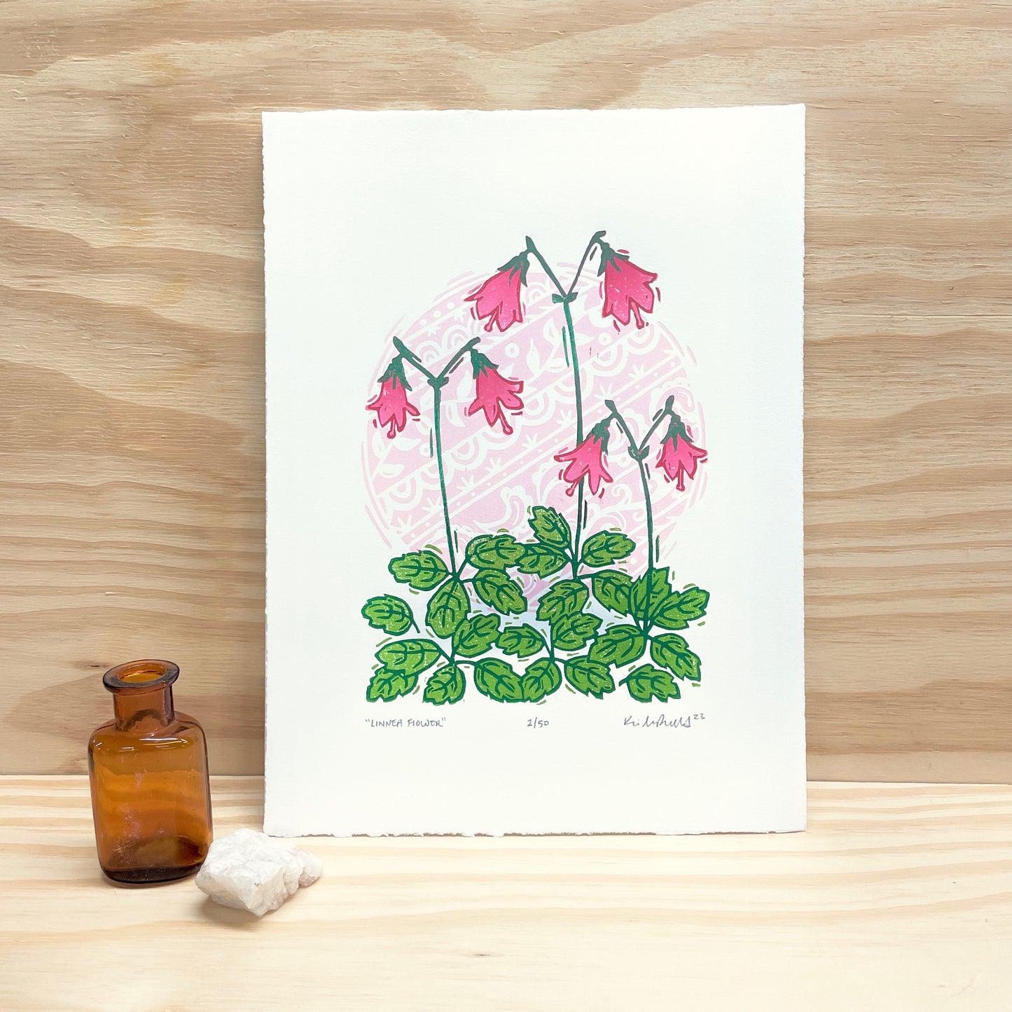 Linnea Flower - woodblock print (9x12")