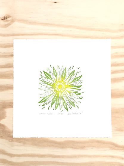 Simple Flower - woodblock print (8x8")