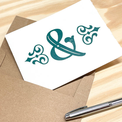 Fancy Ampersand - single card - wood type letterpress printed