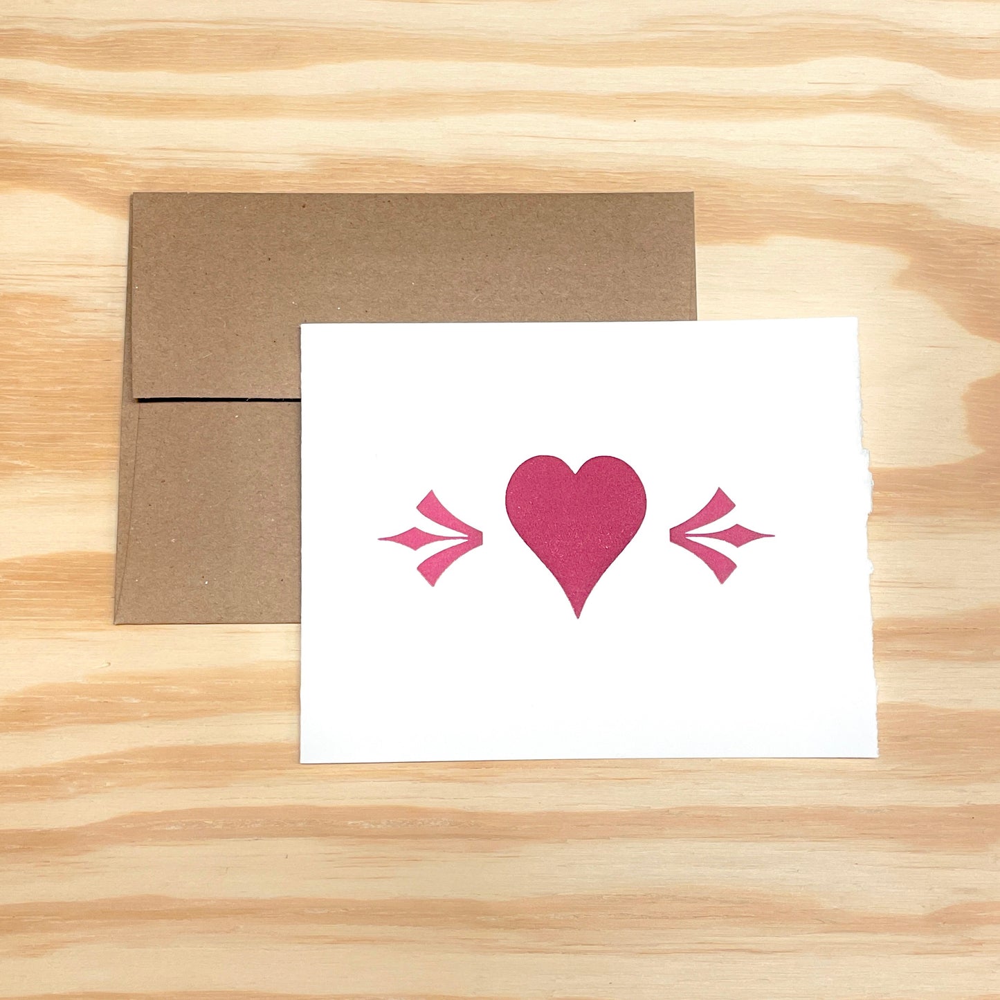 Heart Pointers - single card - wood type letterpress printed