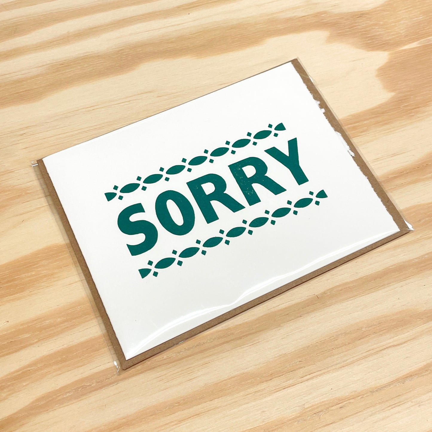 Sorry - single card - wood type letterpress printed