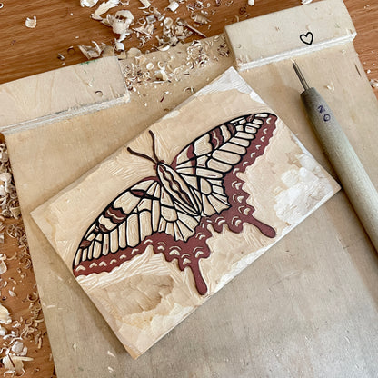 The Special One Butterfly - woodblock print (8x8")