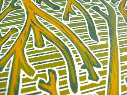 Until Next Season - reduction woodblock print (9x12”)