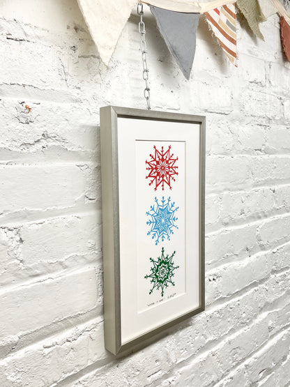 Winter is Here FRAMED - multi-woodblock print (7.5x13")