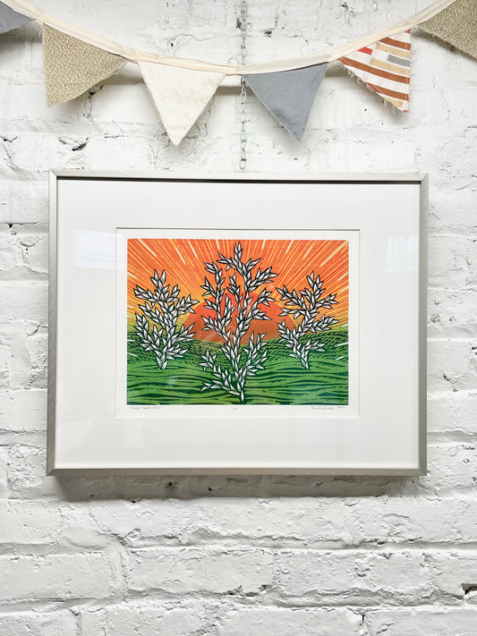 Change Takes Time FRAMED - woodblock print (20x16")